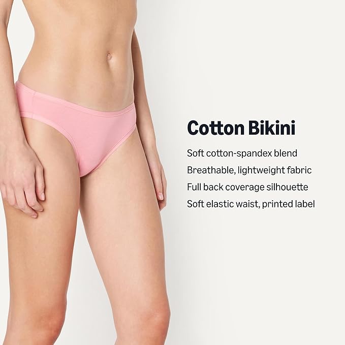 Amazon Essentials Cotton Bikini Briefs - Dusty Rose Pack