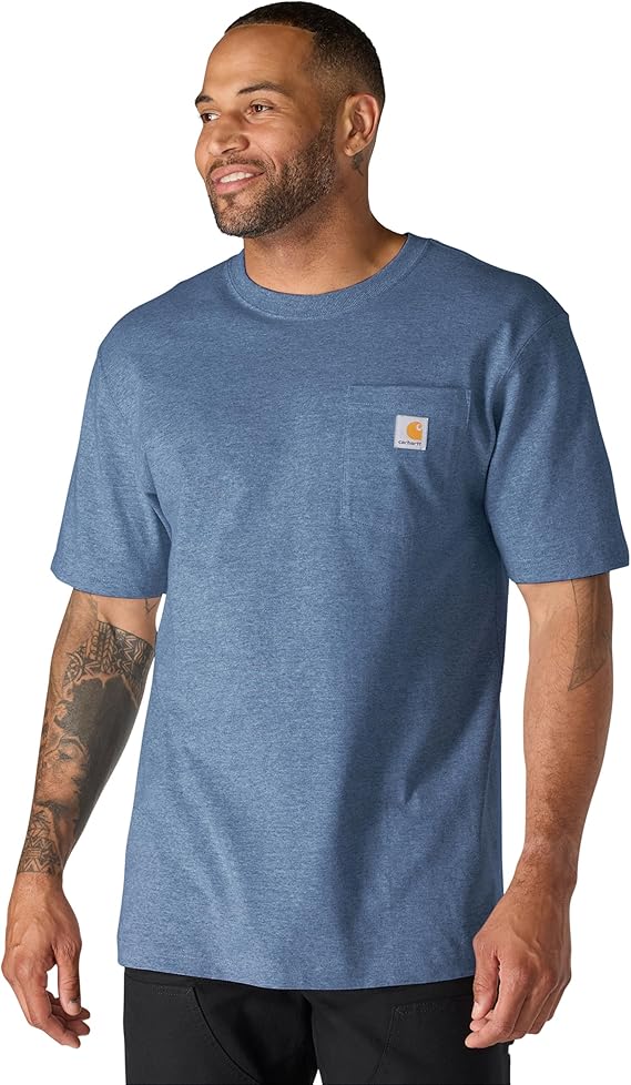 Carhartt Men's Iconic K87 Pocket T-Shirt neck rib details