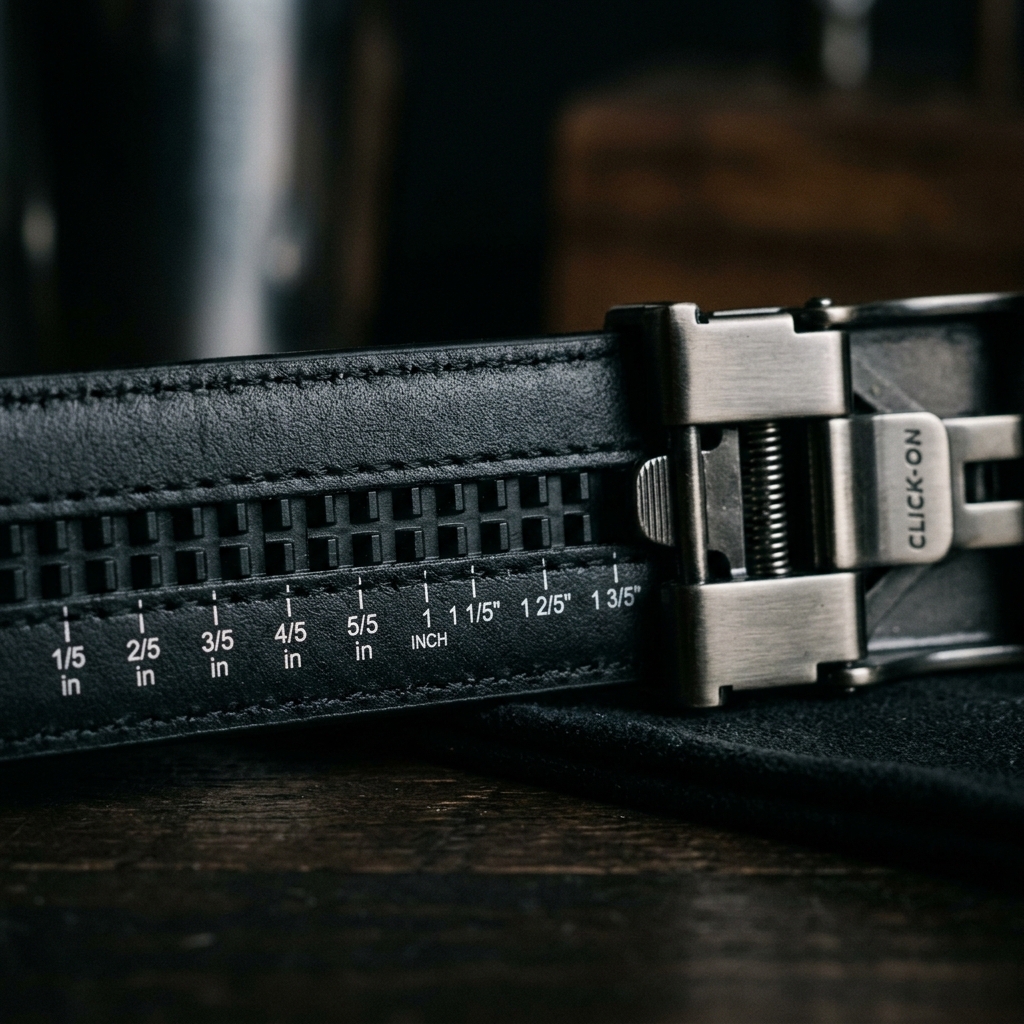 CHAOREN Mens Leather Ratchet Belt Blueprint view