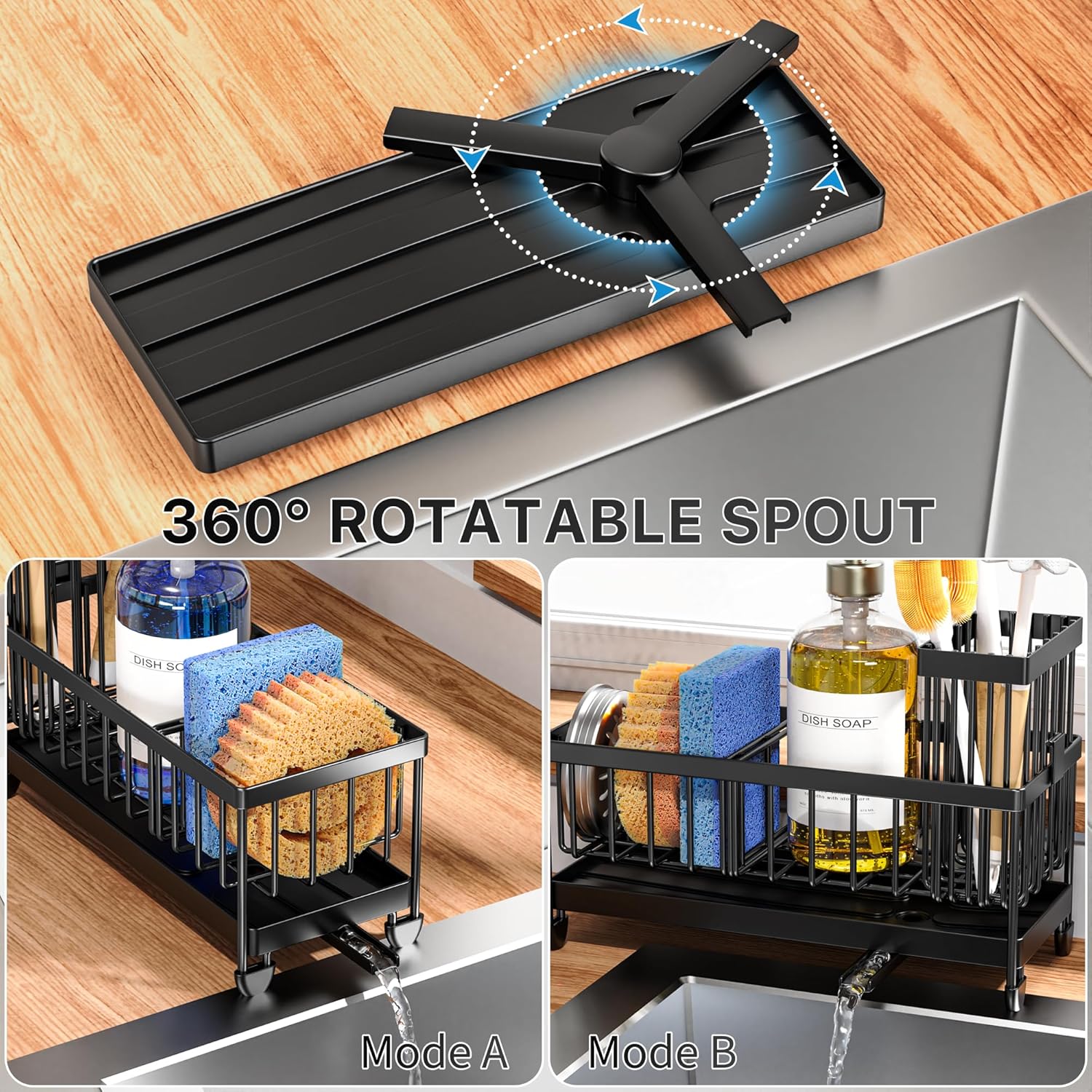 Cisily Sponge Holder rotatable spout detail diagram