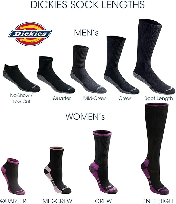 Dickies Men's Dri-Tech Essential Moisture Control Crew Socks, Available in M-XXL (6, 12 Pairs) wear shot