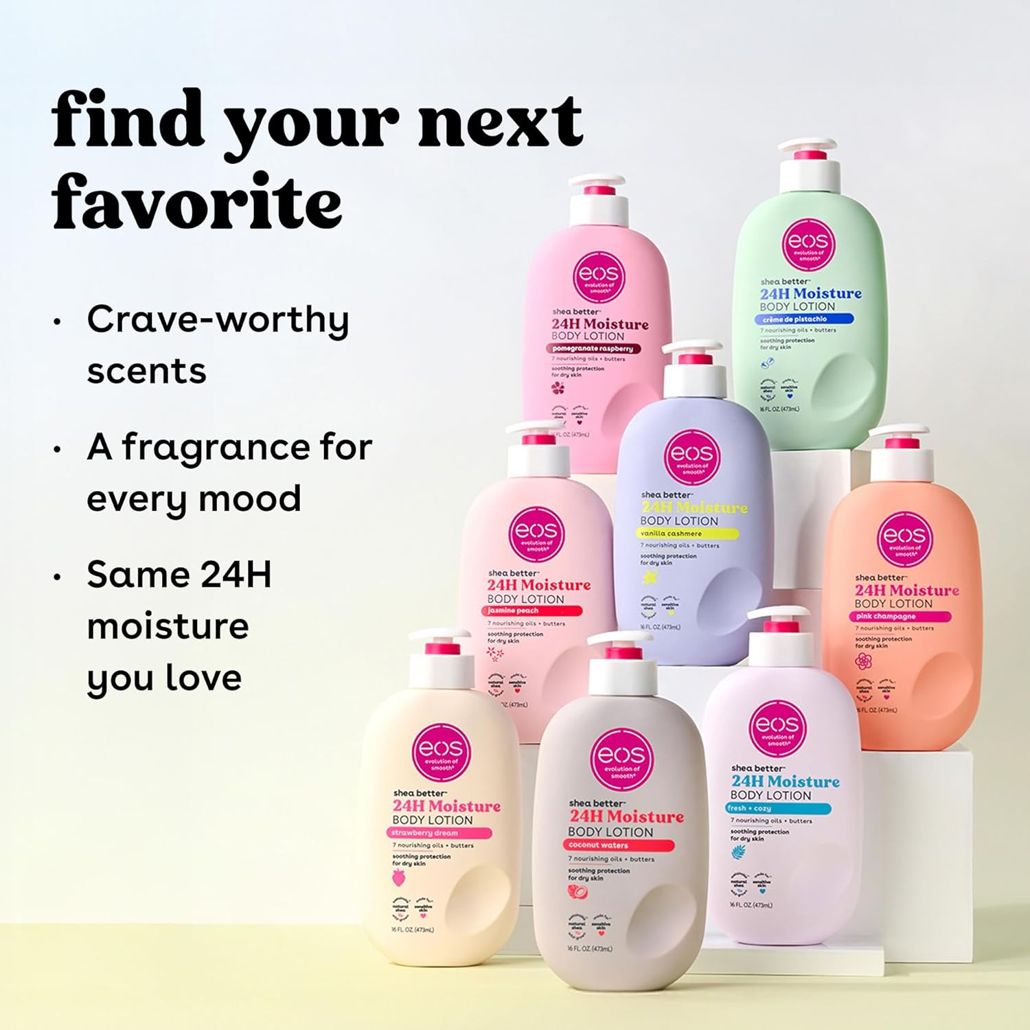 eos Shea Better body lotion family range presentation