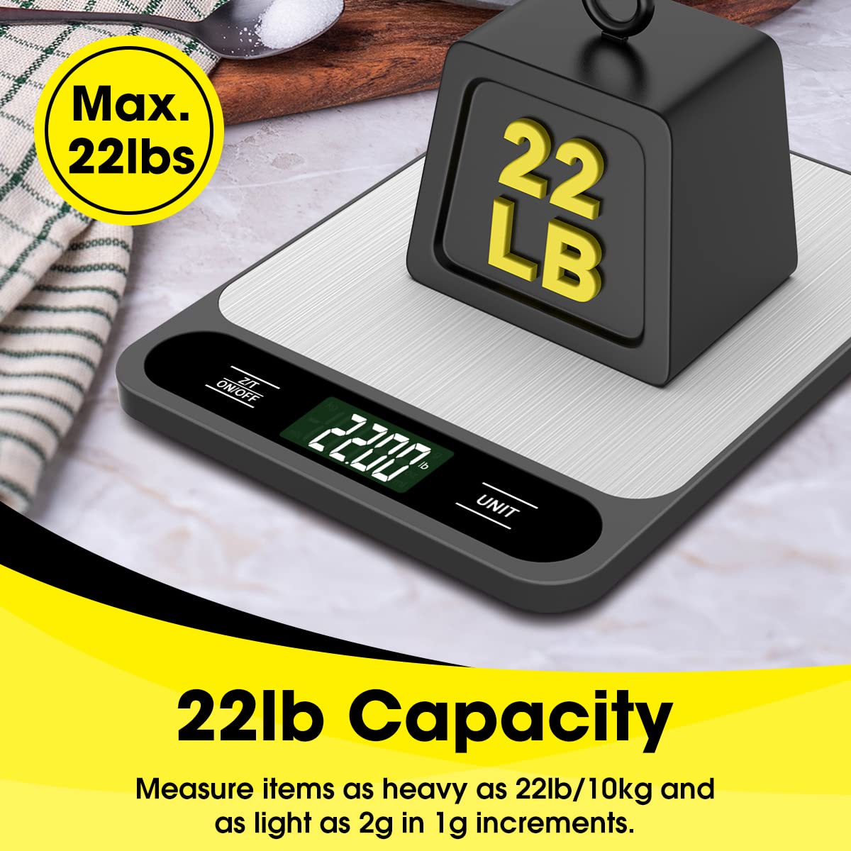 Food Scale, 10kg/22lb Digital Kitchen Scale - 22lb Capacity postal package scale