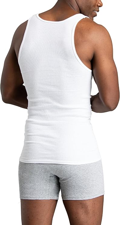 Fruit of the Loom Men's Sleeveless Tank A-Shirt multiple shirts stack presentation