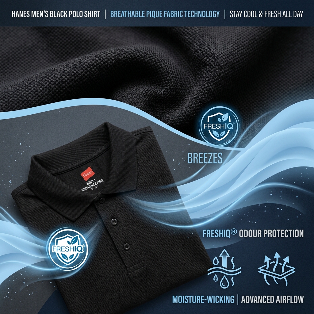 Hanes X-Temp Polo Shirt Aesthetic Blue and Gray gradient banner