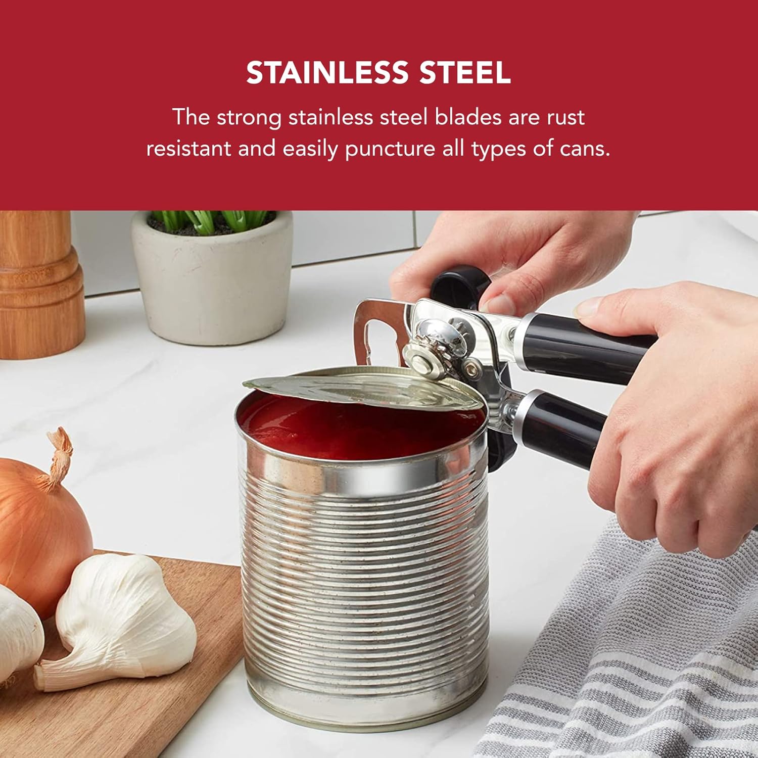KitchenAid Classic Multifunction Can Opener Black Profile