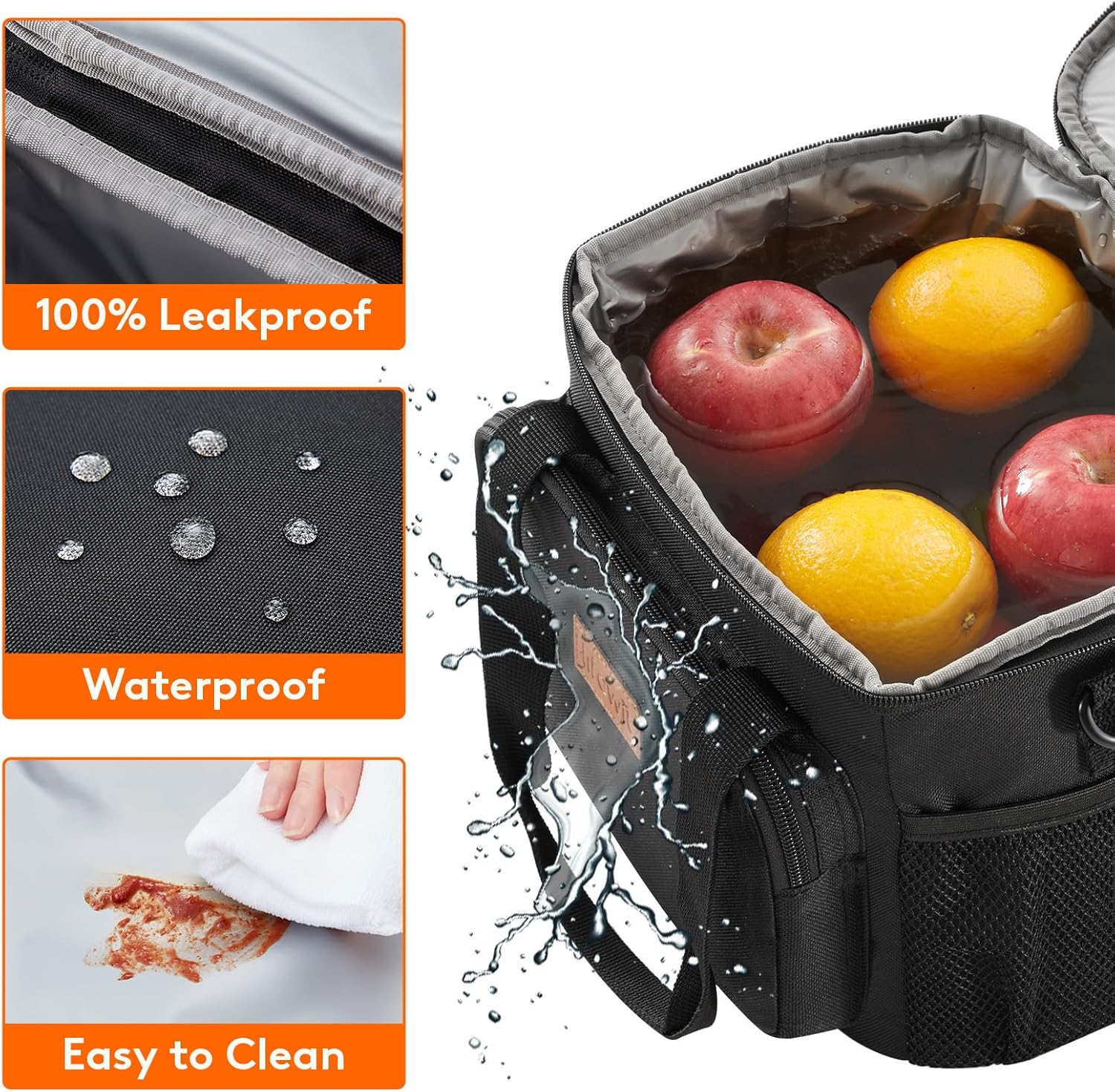 Lifewit Medium Lunch Bag, Insulated Lunch Box - 12-Can (9L) Front View