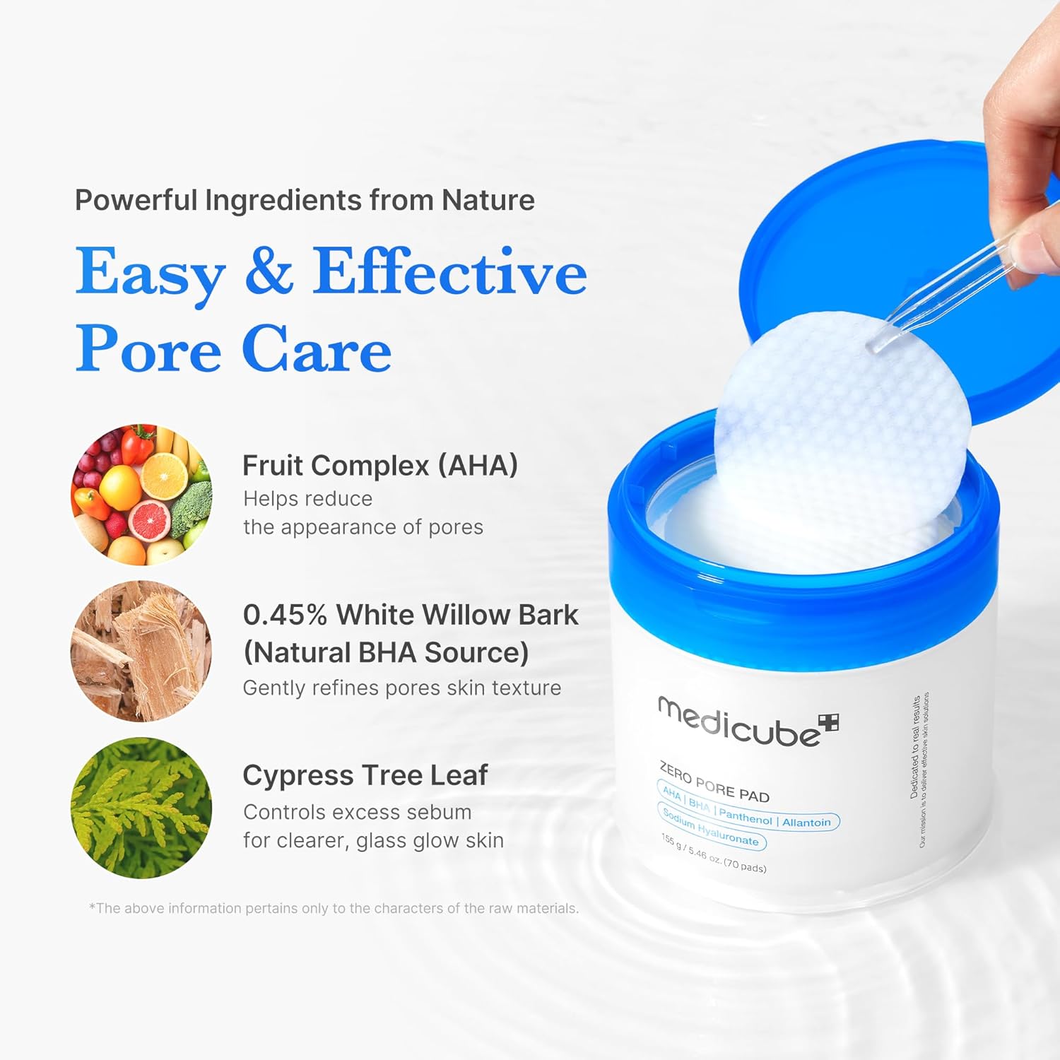 Medicube Zero Pore Pad 2.0 jar and dual-textured pads clinical presentation