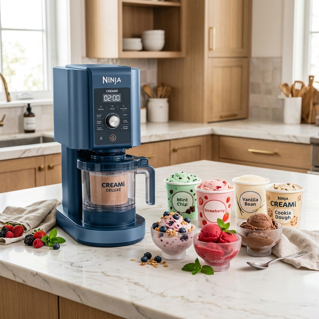 Ninja CREAMi Deluxe Ice Cream Maker NC501ND structural schematic