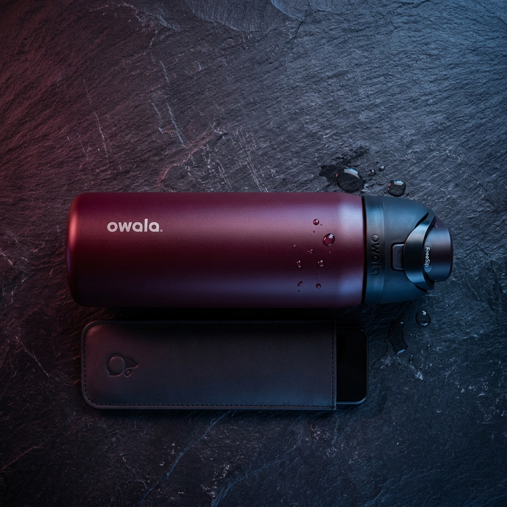 Aesthetic matte Black Cherry finish water bottle visual