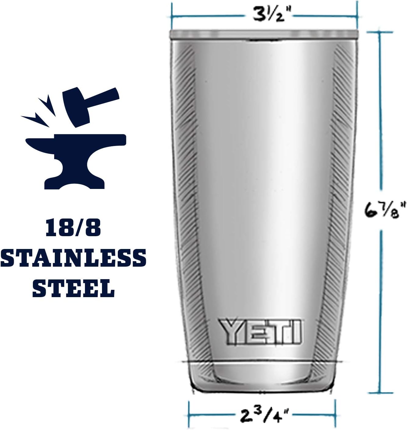 YETI Rambler 20 oz MagSlider Magnetic Lid System