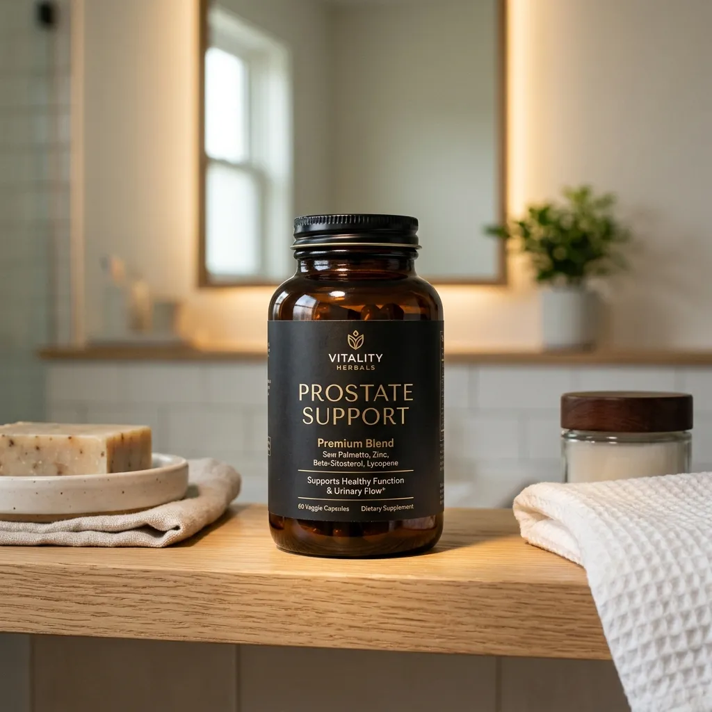 High-resolution diagram illustrating natural prostate supplement packaging.
