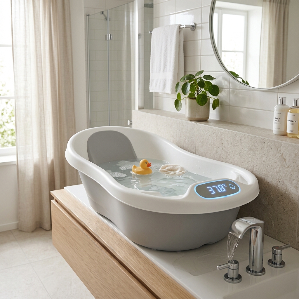 Infant Bathing Safety: Anti-Slip Ergonomics of Anatomical Infant Bathtubs with Temperature Sensors (2026)