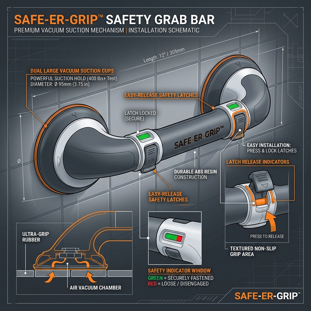 Suction-Cup Adhesion Physics in Safety Grab Bars: Structural Load Limits and Surface Chemistry (2026)
